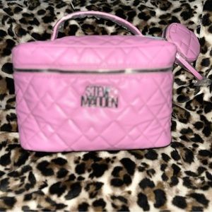 Steve Madden Makeup Tote-pink  leather-comes with matching coin purse